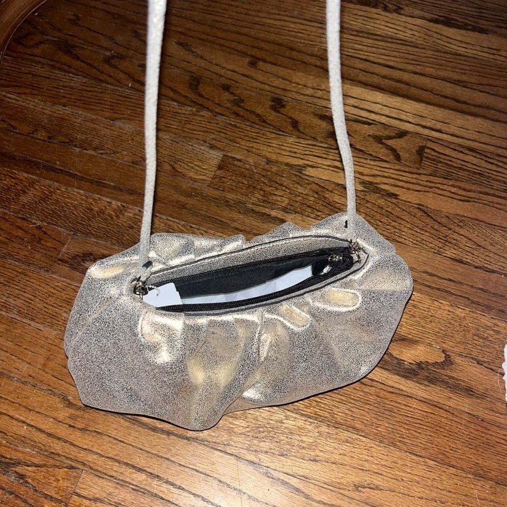 NEW Express Silver Mini Bag Modern Metallic with strap! - Picture 4 of 4